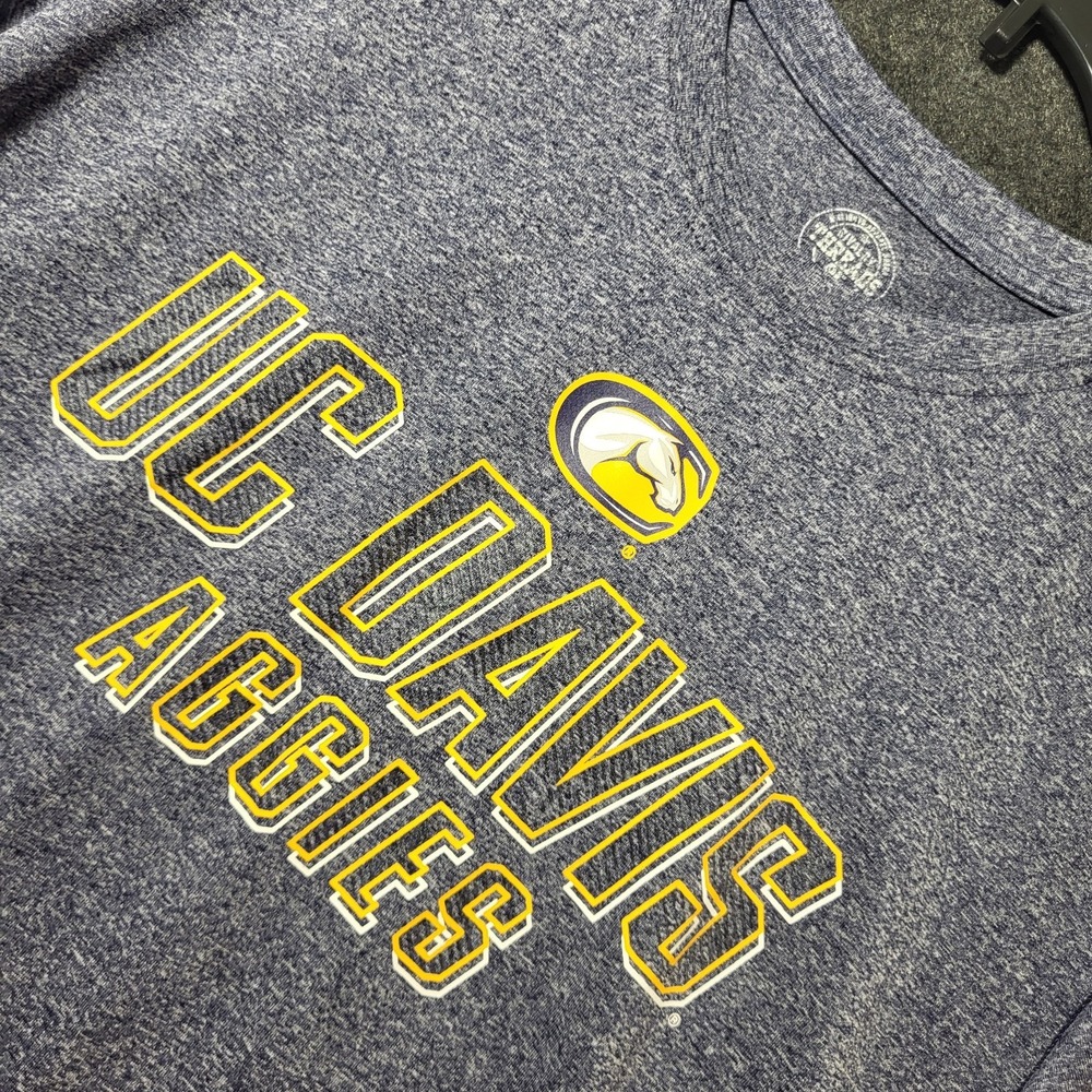 UC Davis Aggies Performance T-Shirt Rivalry Threads Men's Large Blue Heathered